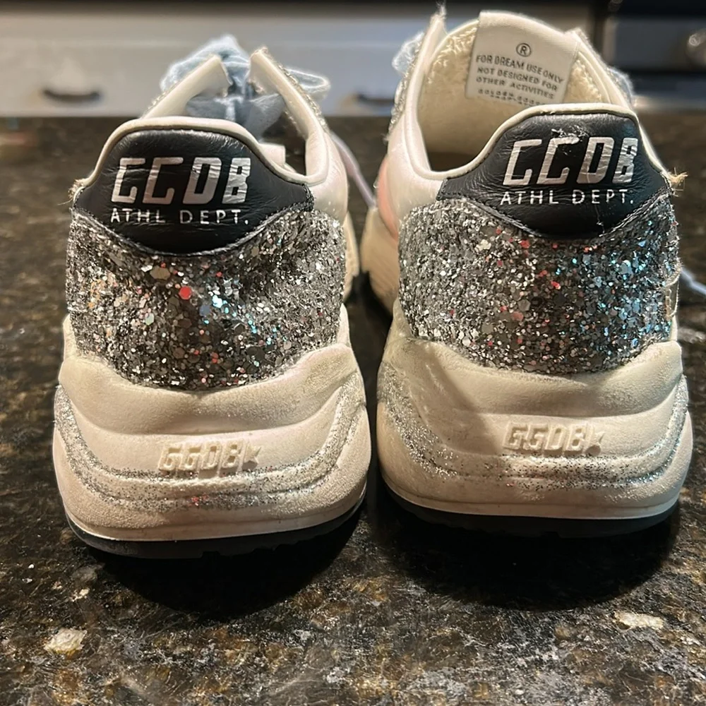 Golden Goose Silver Glitter and Pink Sneakers - Picture 9 of 15